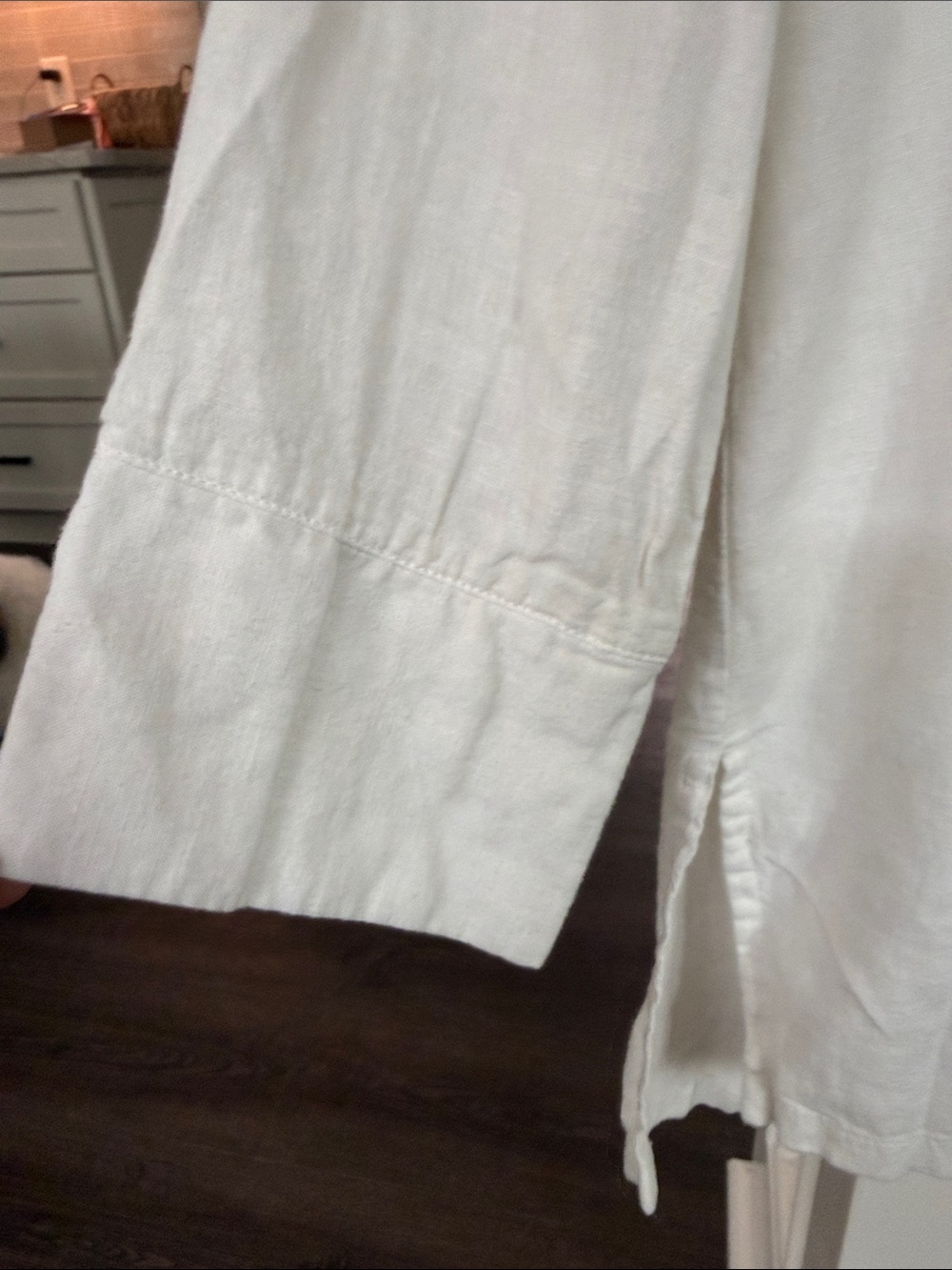 Old Navy Off White Linen end V Neck Tunic Top Small - Picture 5 of 8
